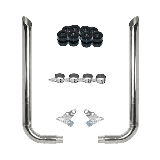 6" MITER CUT COMPLETE EXHAUST KIT W/ 90° PICKETT ELBOWS
