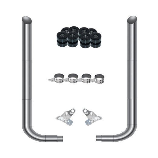 8" CHINO CUT COMPLETE EXHAUST KIT W/ 90° PICKETT ELBOWS