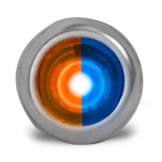 3 LED 3/4″ DUAL COLOR MINI LIGHT – AMBER & BLUE/CLEAR LENS