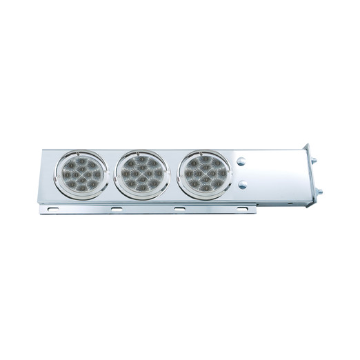 SS Rear Liight Bar-2 Piece W/6-4"Clear Red Spyder Lights-2.5" Bolt Spacing