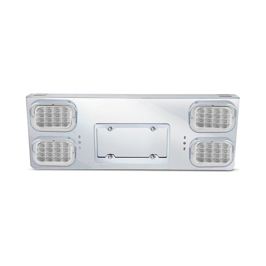 SS Rear Light Panel W/4Clear Red Spyder Rectangular Light