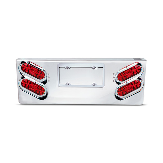 SS Rear Panel W/4 Red Economy Oval Light