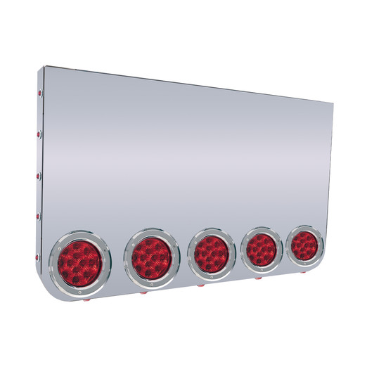 20" Rear Center Panel, Rounded Bttm W/5-4" Red Round Lights & 15-3/4" Red Ligths