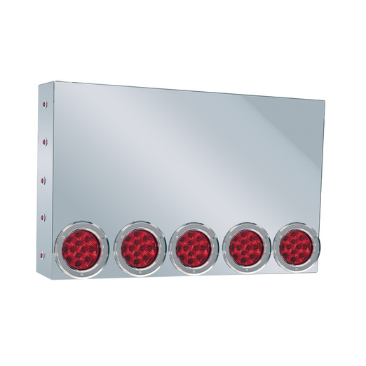 20" Rear Center Panel, Mitered Edges W/5-4" Red Lights & 15-3/4" Red Lights