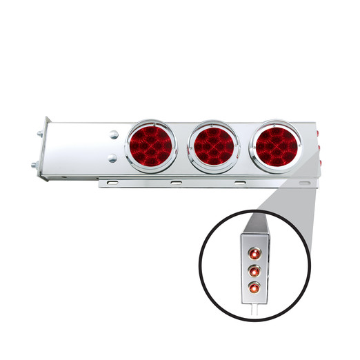 Spring Loaded Hanger W/6-4" Red Round Lights & 6-3/4"Red Lights On Side