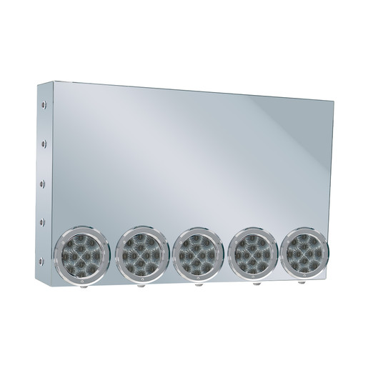 20" Rear Center Panel, Mitered Edges W/5-4"Clear Red Lights & 15-3/4"Clear Red Lights