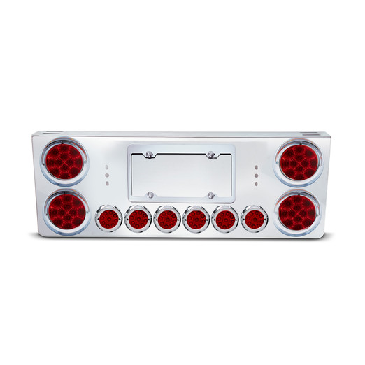 SS Rear Light Panel W/4-4"Red Spyder Light  and W/6-2"Red Lights On Bottom