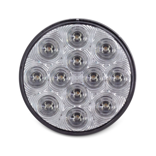 4" Round Economy Red Turn and Tail Light W/12 LEDS W/ Clear Reflector