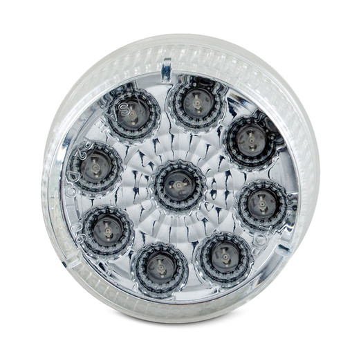 2" RED 9-LED LT W/DMND RFLCTRS W/CLR LENS-BULK