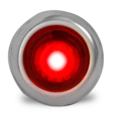 2 LED 3/4" RED CLEARANCE/MARKER LIGHTS W/CH RINGS