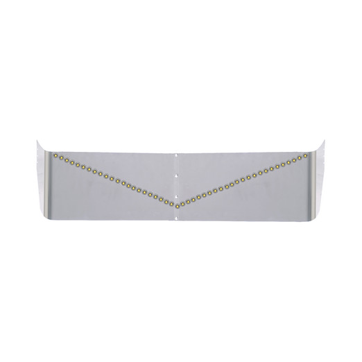 FL Century/Columbia Visor, V-Style Light Pattern,W/46-3/4"Clear Amber lights  3 Bolt Config.