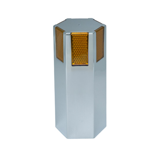 33mm HEXAGON LUG NUT COVER W/ AMBER REFLECTOR THREAD ON – 5″
