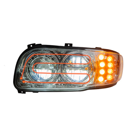 Peterbilt 388/389 LED Headlight w/ Heated Lens Chrome (Driver)