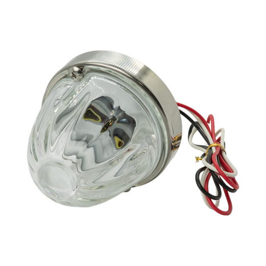Clear Watermelon Glass on Flush Mount Kit 3 Wire W/ Twist Lock Socket