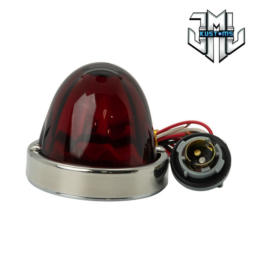 Red Watermelon Glass on Flush Mount Kit, 3 Wire, Twist Lock Socket