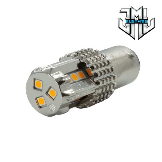 1157 Amber Single Color 15 LED Bulb for Glass Lens Light