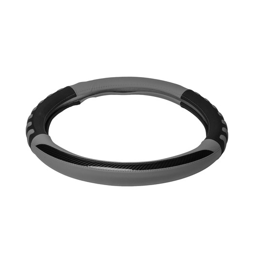 18" COBRA GRIP STEERING WHEEL COVER - BLACK & GREY