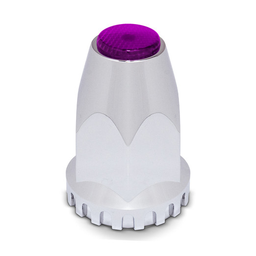 33mm ORIGINAL LUG NUT COVER W/ PURPLE REFLECTOR THREAD ON