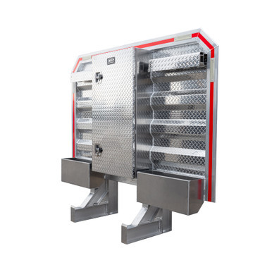 CAB RACK W/ SINGLE VAULT, 2 CHAIN HANGERS & 2 TRAYS - 68
