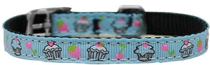Cupcakes Nylon Dog Collar with classic buckle 3/8" Blue Size 8 S528-126-019 38BBL8 Cupcakes Nylon Dog Collar with classic buckle 3/8" Blue Size 8 S528-126-019 38BBL8
