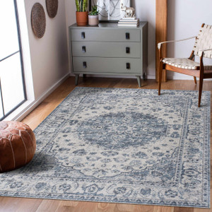 Size: 5'3" x 7' Rectangle - Blue Hiti Washable area rug - Clearance D287-HMABHITI831-05030700 Size: 5'3" x 7' Rectangle - Blue Hiti Washable area rug - Clearance D287-HMABHITI831-05030700