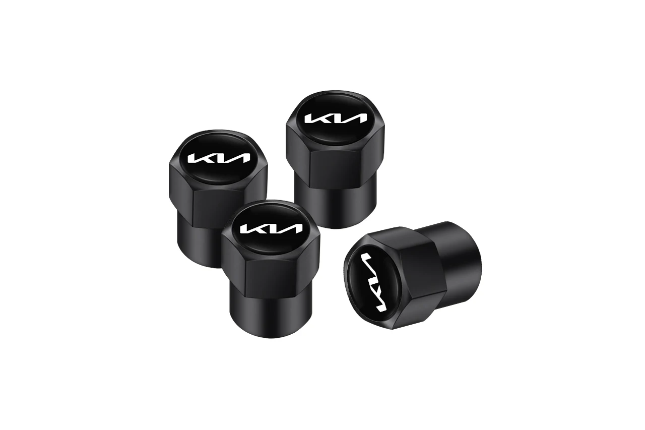 Black Kia Valve Stem Caps