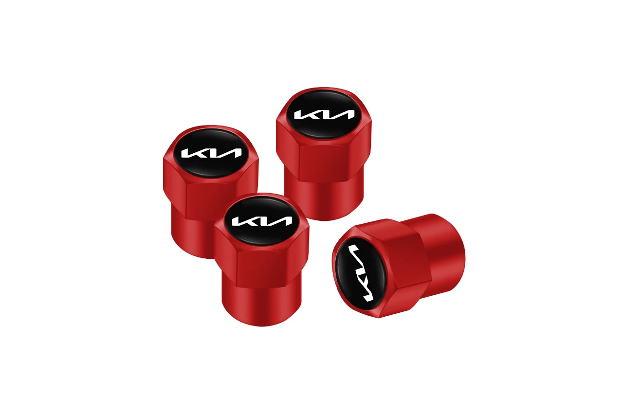 Red Kia Valve Stem Caps