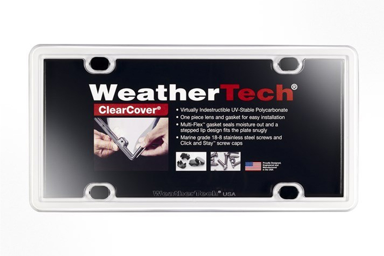 White WeatherTech License Plate Frame