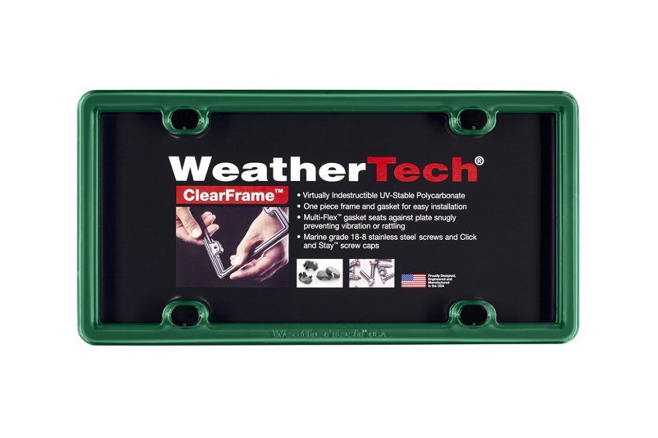 WeatherTech Clear License Plate Frame Dark Green