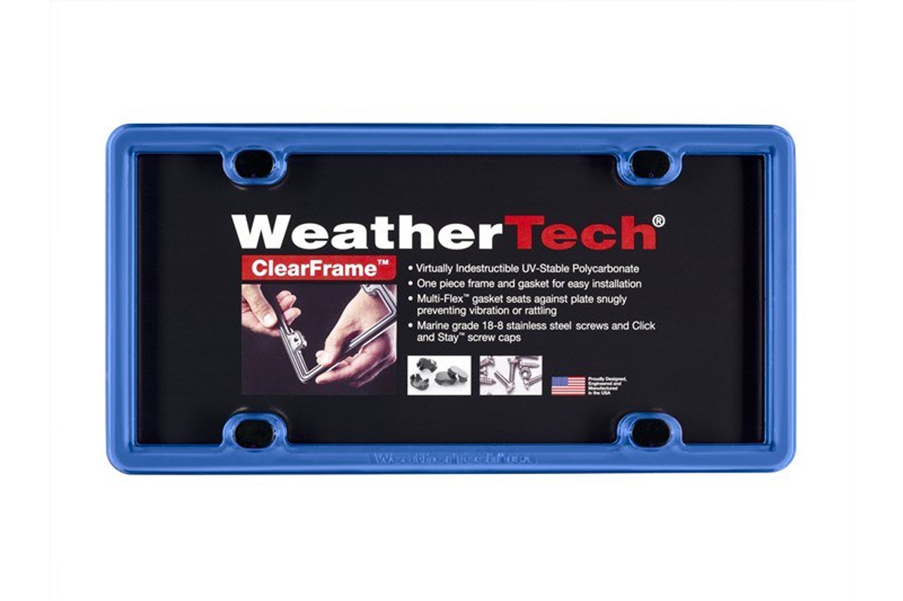 WeatherTech Clear License Plate Frame Light Blue