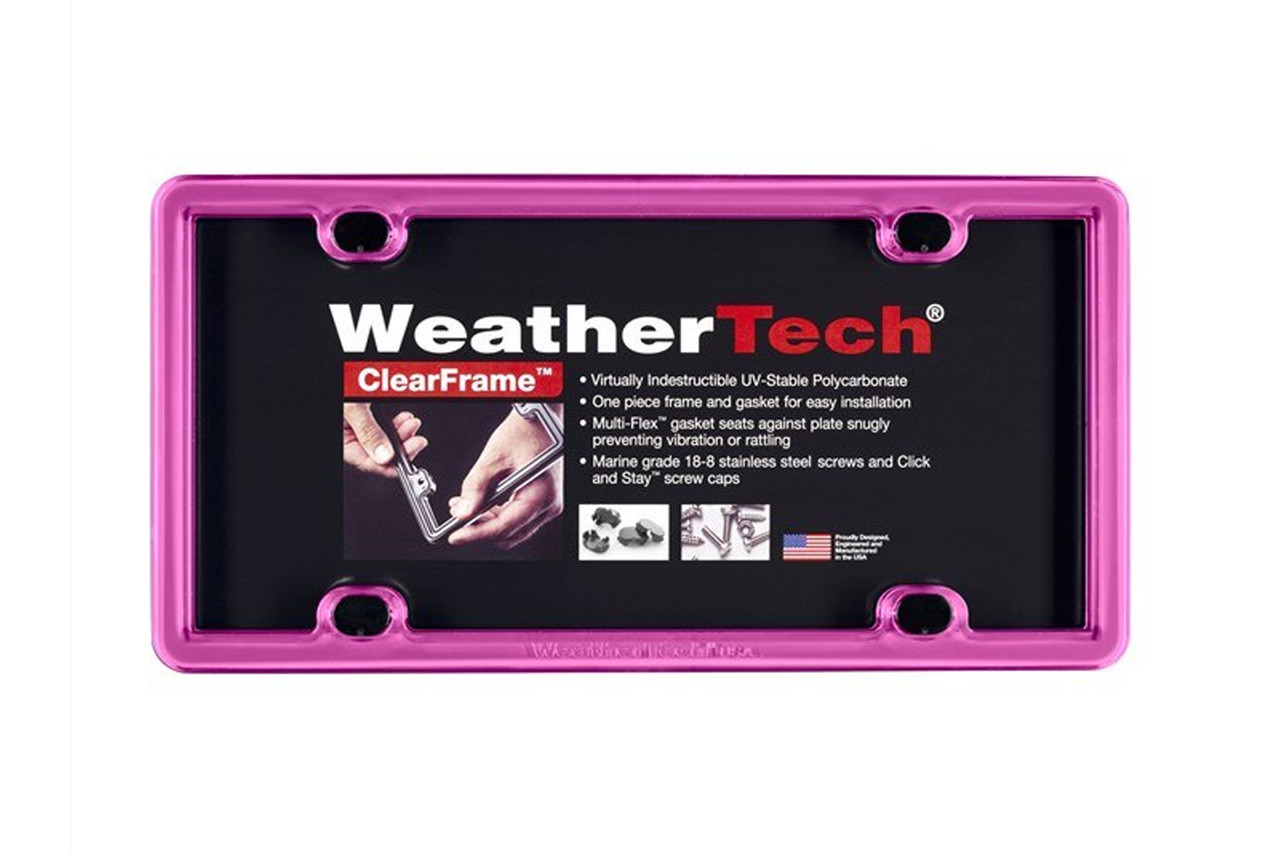 WeatherTech Clear License Plate Frame Hot Pink