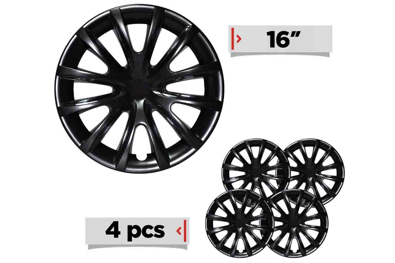 thumbnail interactive-video image 1 of 15" Gloss Black Hubcaps For Kia Forte – 4-Pack Wheel Covers, Easy Install, Durable ABS 1 of 3