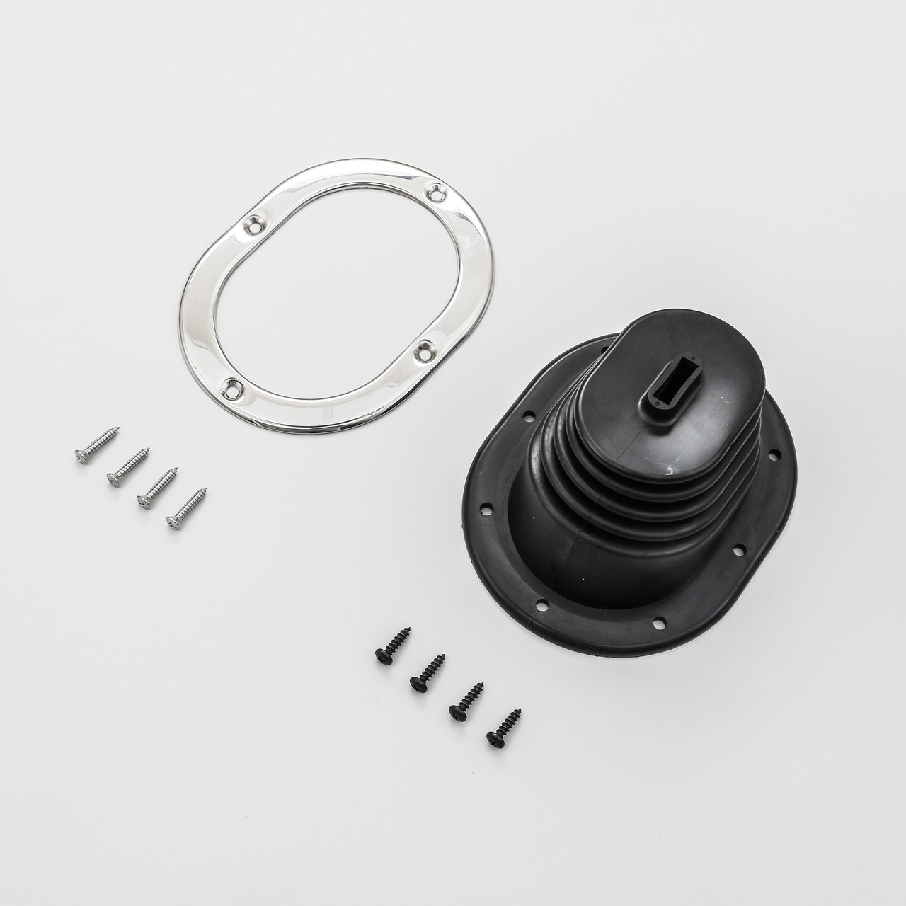 Mopar B Body 66-70 NON CONSOLE PISTOL GRIP Shifter Boot, Trim Ring