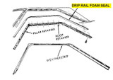 Mopar B Body 66-70 Weatherstrip Channel (Drip Rail) to Roof Sealing Strips Rolls