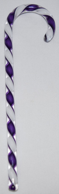 Tazza Candy Cane Ornament - Purple and White