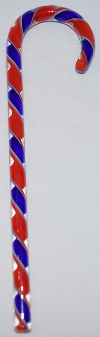 Tazza Candy Cane Ornament - Red, White and Blue