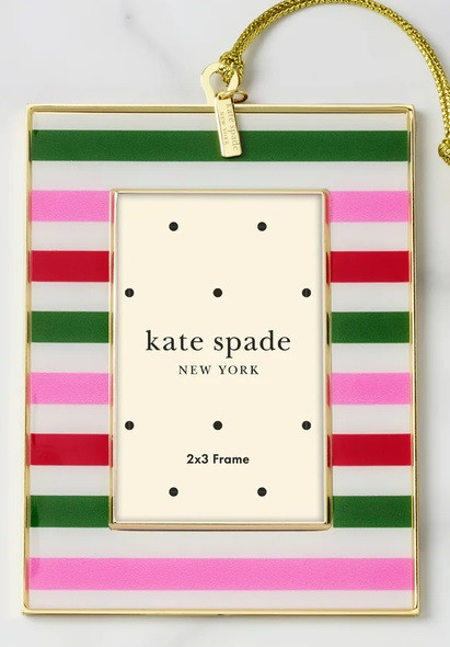 Kate Spade Be Jolly Stripes Mini Picture Frame Ornament