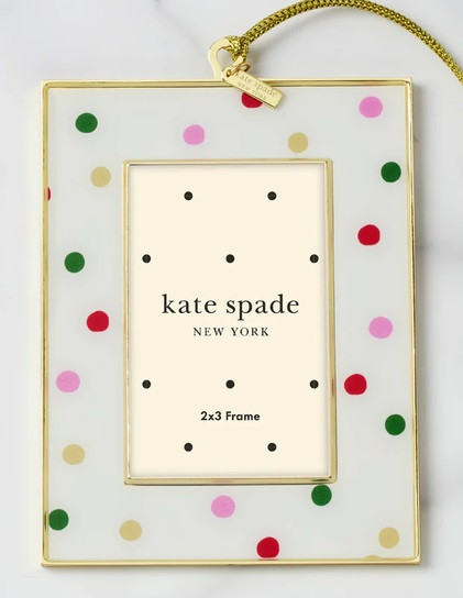 Kate Spade Be Jolly Dots Mini Picture Frame Ornament