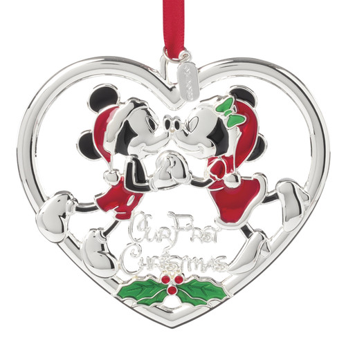 Lenox Silver Disney Mickey & Minnie Our First Christmas Ornament 2026