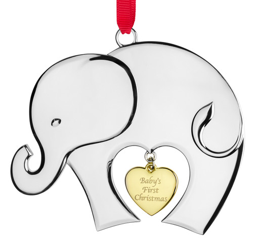 Nambe Baby's First Christmas Elephant Ornament 2026