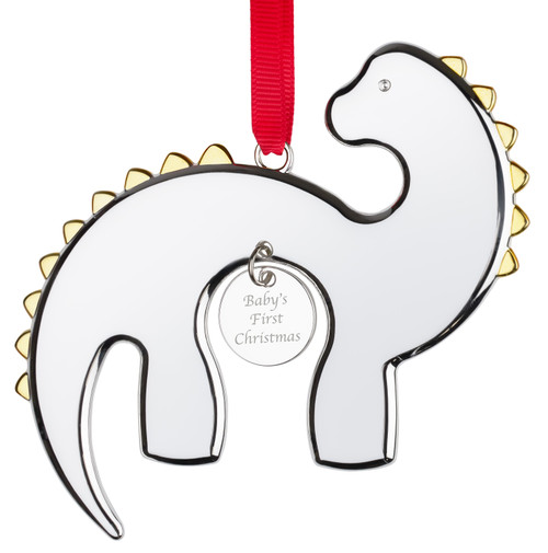 Nambe Baby's First Christmas Dinosaur Ornament 2026
