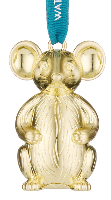 Waterford Golden Mouse Ornament