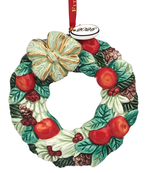 Fitz & Floyd Winter Frost Wreath Ornament 2026