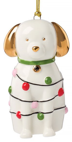 Kate Spade Be Jolly Dog Wrapped in Lights Ornament 2026