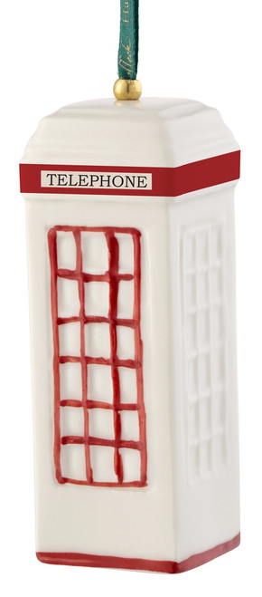 Belleek Red Telephone Box Ornament