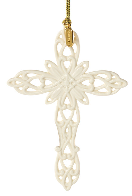 Lenox Snow Fantasies Cross Ornament 2026