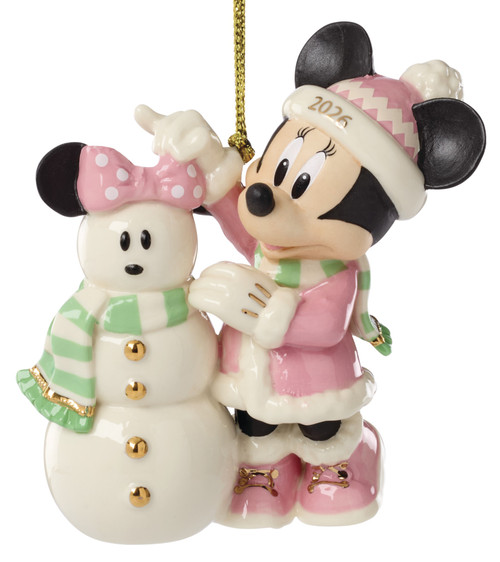 Lenox Disney Minnie Matching Snowman Ornament 2026