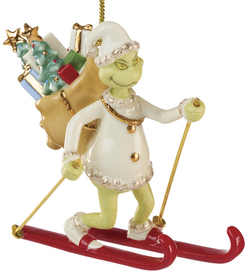 Lenox Dr Seuss Grinch on Skiis Ornament
