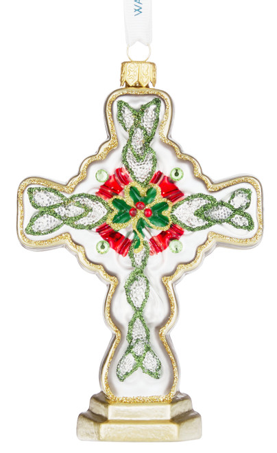 Waterford Blown Glass Cross Ornament