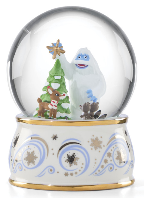 Lenox Rudolph and Bumble Snowglobe
